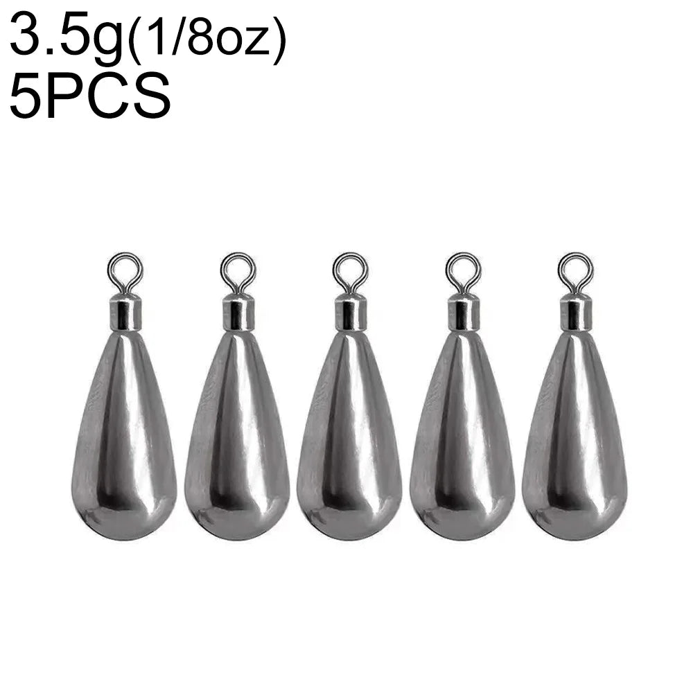 3.5 g tungsten teardrop drop shot sinkers pack of five