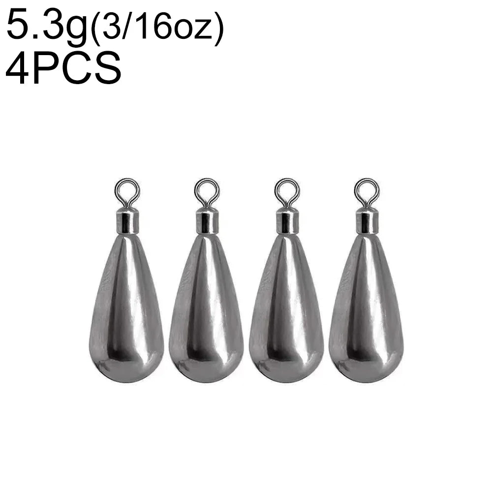 5.3 g tungsten teardrop drop shot sinkers pack of four