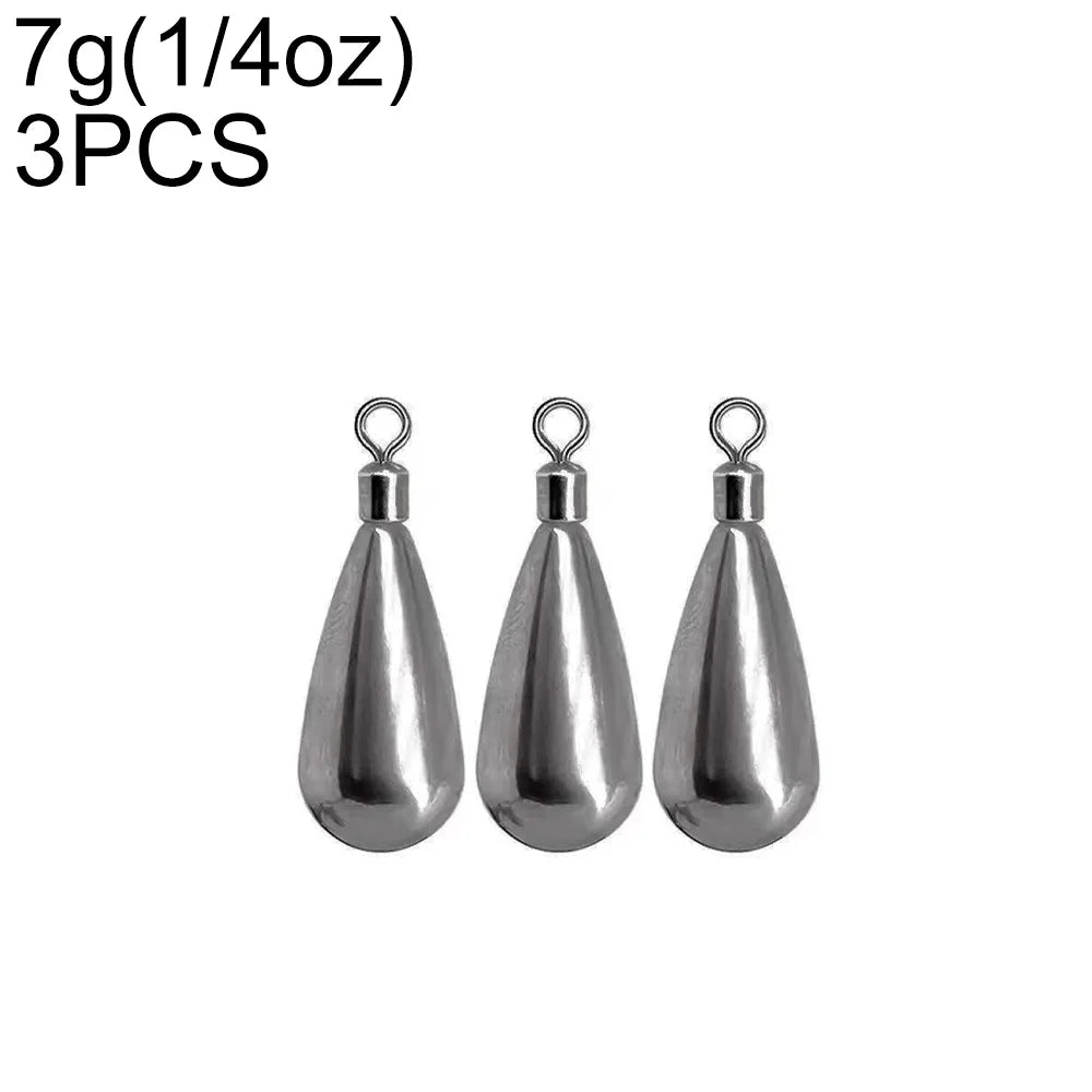 7 g tungsten teardrop drop shot sinkers pack of three