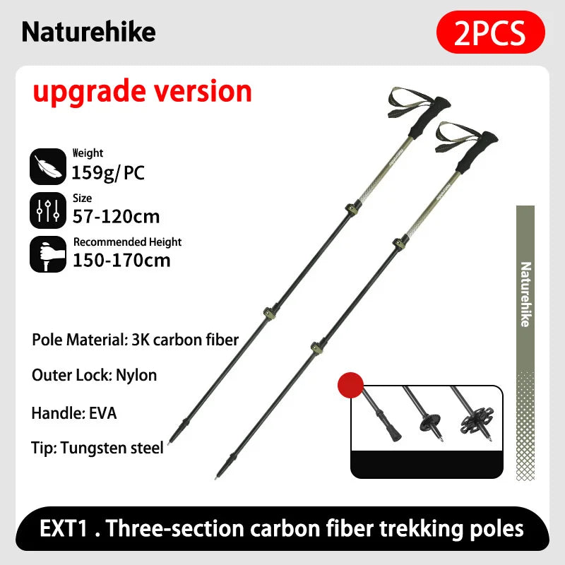 Upgrade version carbon trekking poles two pack