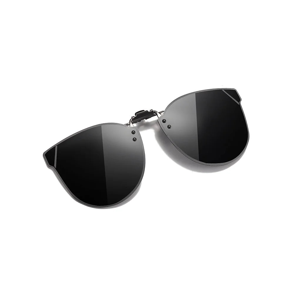 VIVIBEE black polarised clip-on sunglasses with UV400 protection for driving and daily use