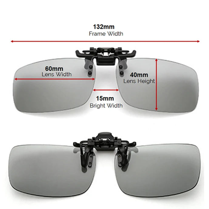VIVIBEE V3069 sunglasses size guide with UV400 polarised lens information and clip design