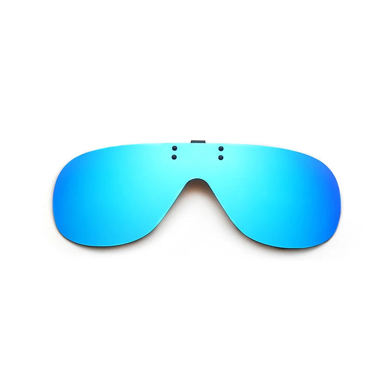 VIVIBEE mirror-blue pilot clip-on sunglasses with polarised UV400 lenses and anti-reflective coating