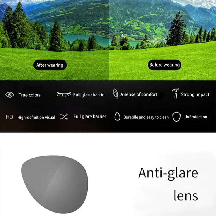 VIVIBEE pilot clip-on sunglasses demonstrating polarised lens clarity and anti-glare performance outdoors