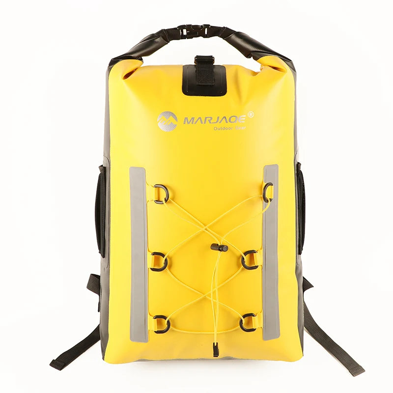 Yellow 30 litre waterproof dry bag backpack