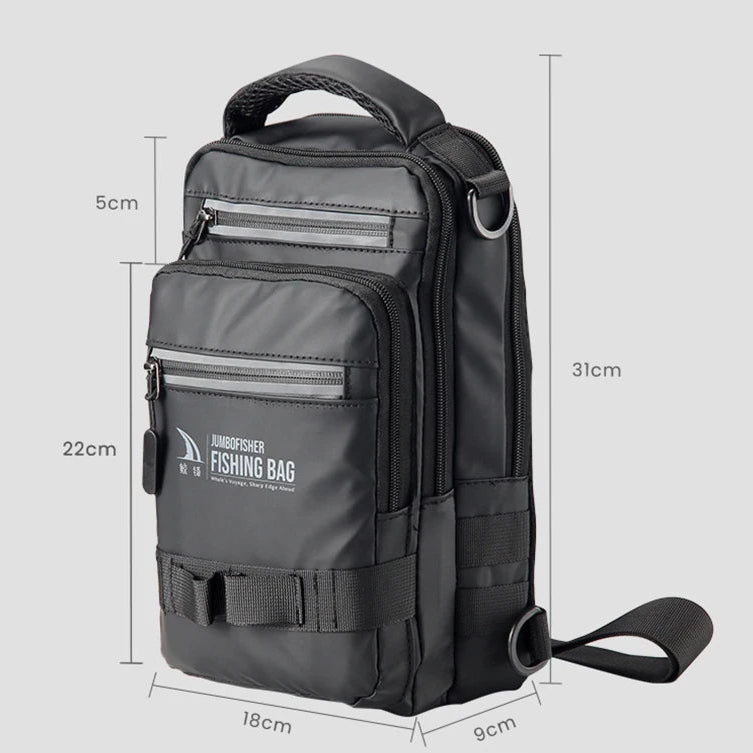 Waterproof fishing chest bag dimensions front view