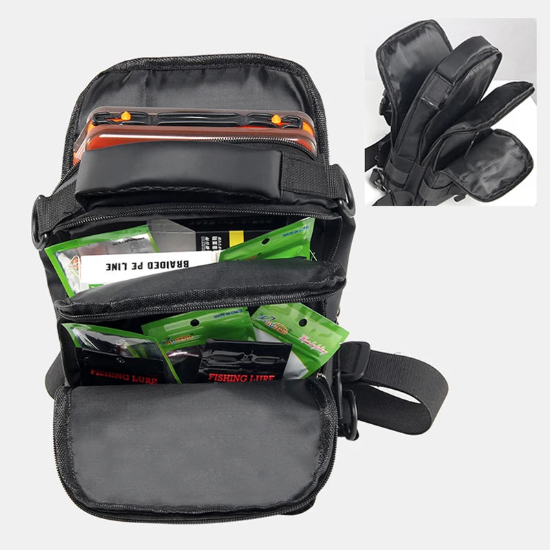 Waterproof fishing chest bag open storage compartments