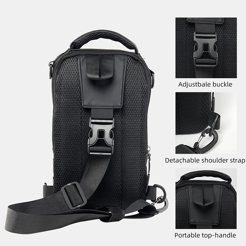 Waterproof fishing chest bag rear strap and buckle