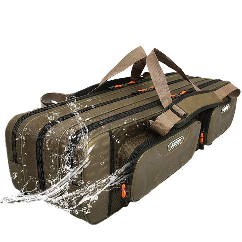 Waterproof fishing rod bag with water splash protection
