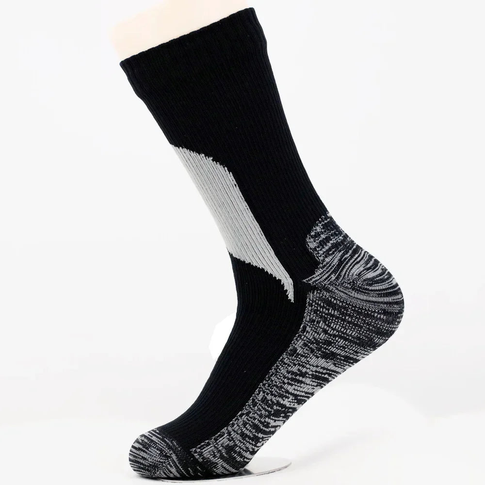 Black and grey waterproof knee high hiking socks