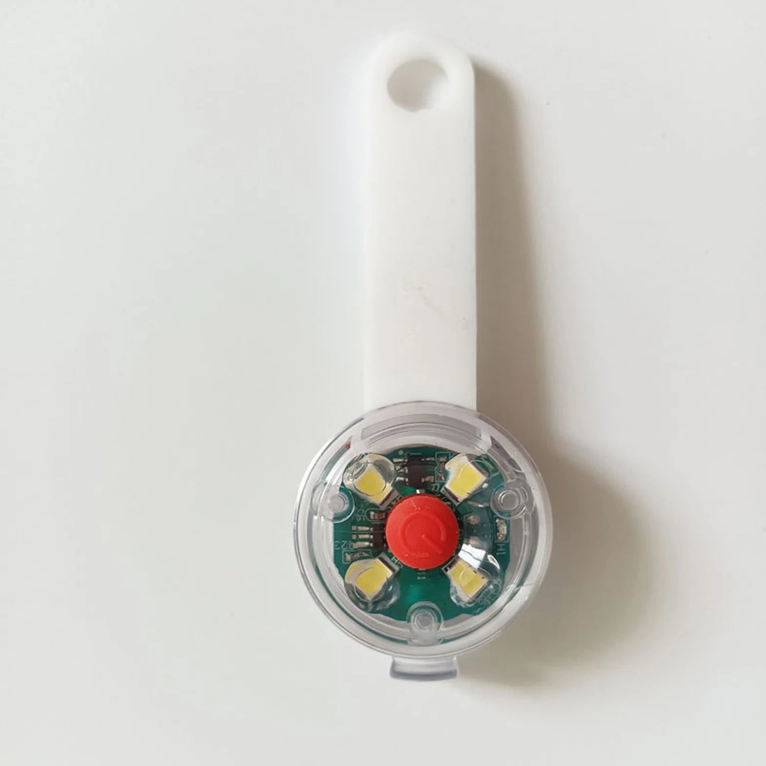 White USB rechargeable LED dog collar light front view