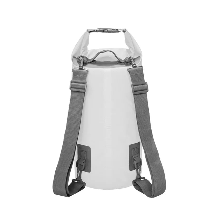 White waterproof roll top dry rucksack