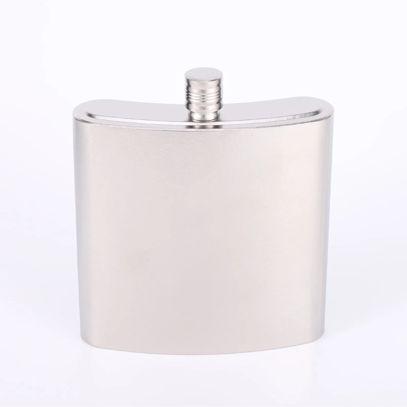 Wide titanium hip flask upright product display