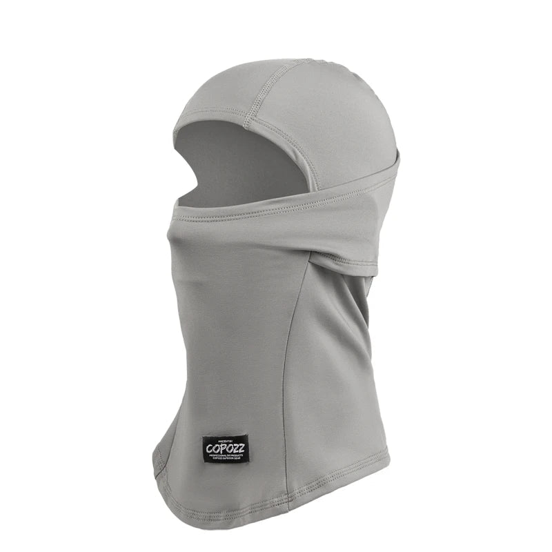 Grey windproof thermal balaclava side profile
