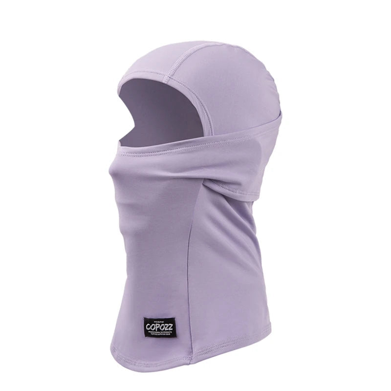Purple windproof thermal balaclava side view