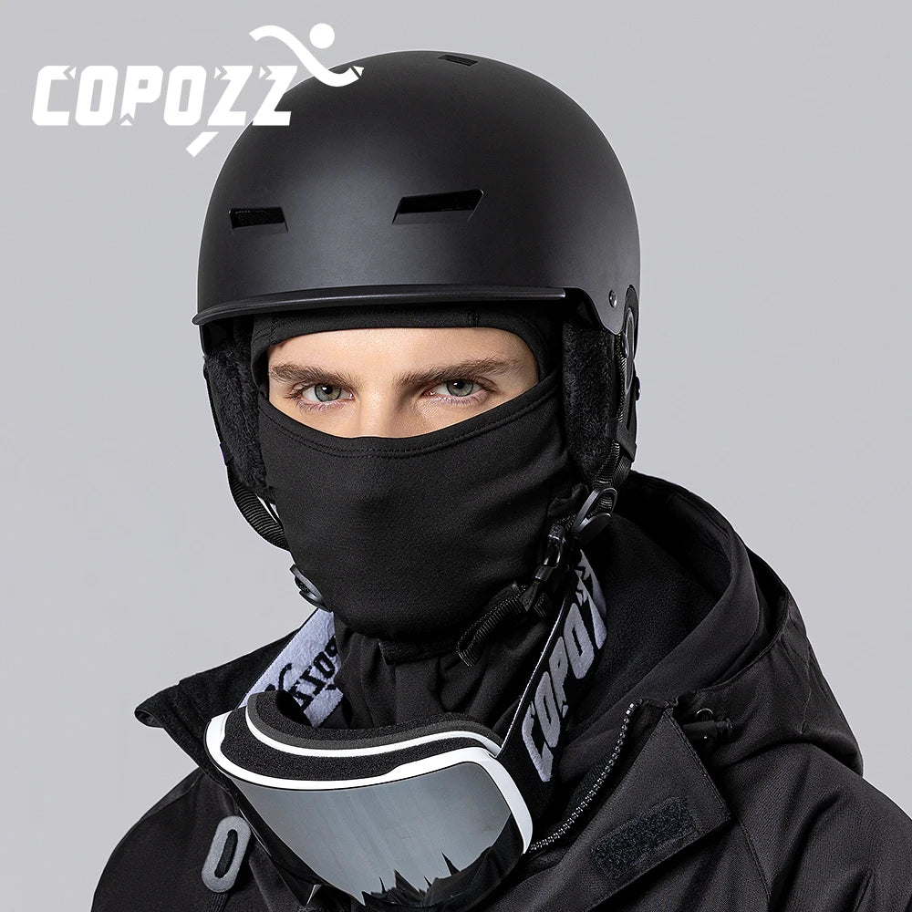 Winter balaclava worn under helmet for cold weather