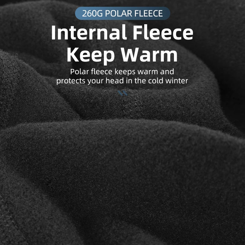 Close up of fleece lining inside winter cycling cap