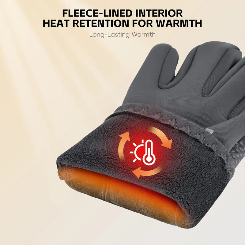 Winter cycling gloves fleece lined interior warmth