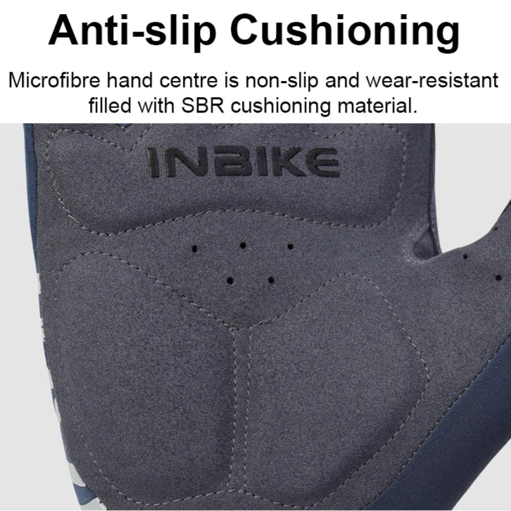 Winter cycling gloves padded anti slip palm detail