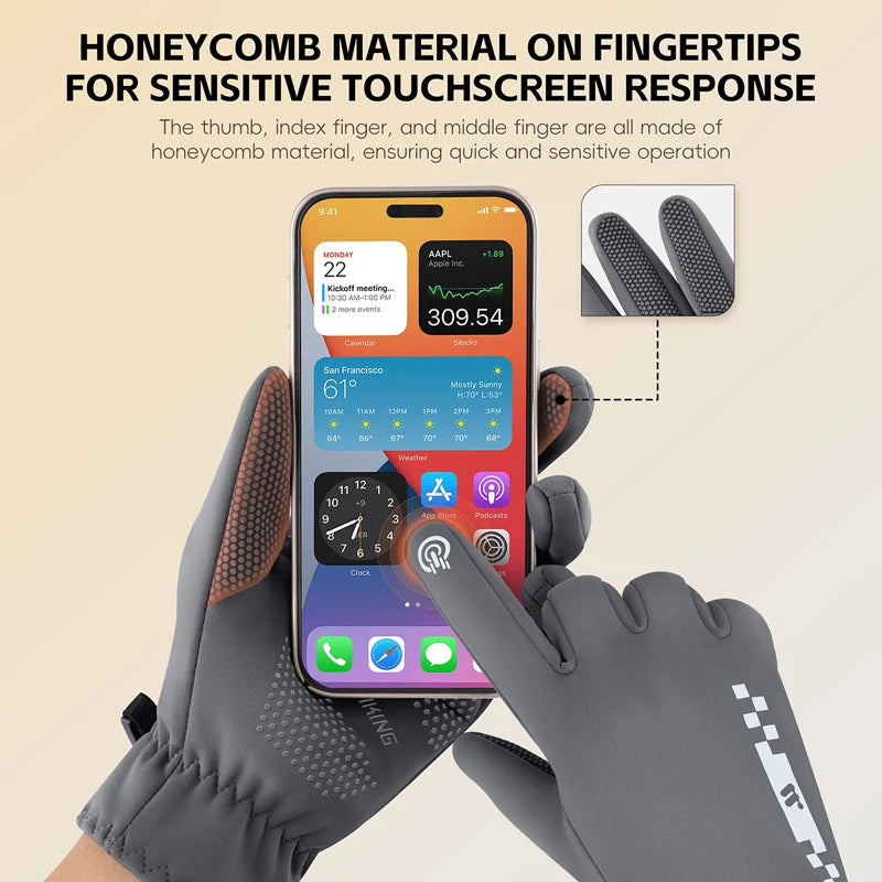 Winter cycling gloves using smartphone touchscreen