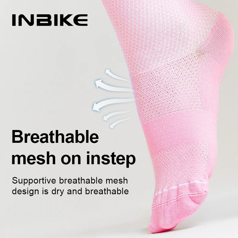 Women’s compression socks with breathable mesh instep panel