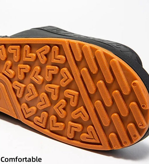 Non-slip rubber sole pattern on women’s waterproof gumboots