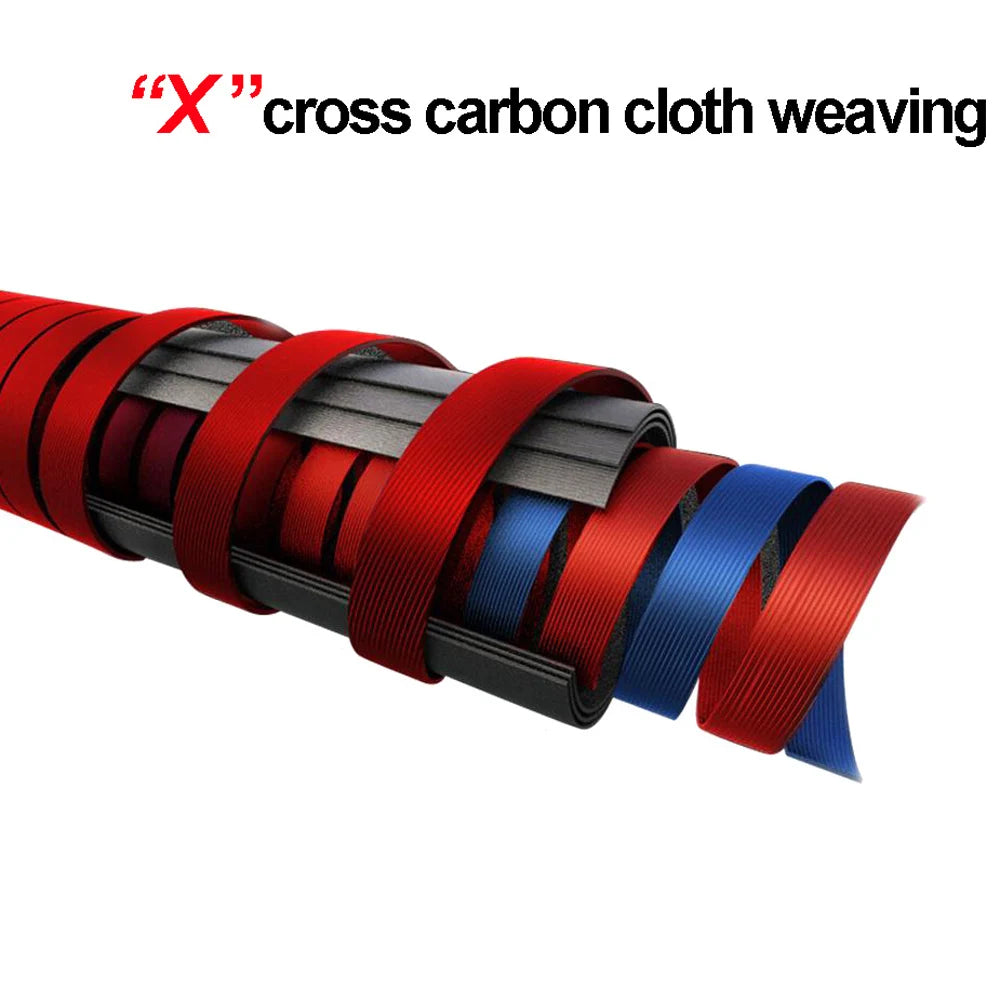 X-cross carbon fibre weave showing construction strength of fishing rod blank