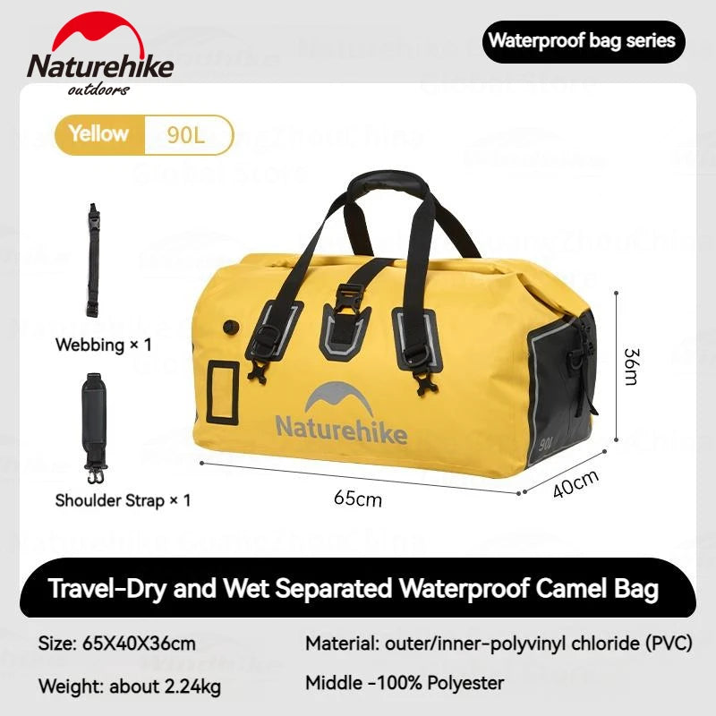 Yellow heavy duty waterproof duffel dry bag